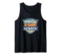 Kazakhstan Travel Vintage Illustration Design Tank Top