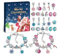 KAZATE Advent Calendar Jewellery 2024 Girl Bracelet Kit, Women's Advent Calendar Surprise Gifts, Christmas Countdown 24 Charms DIY Accessories Pendants