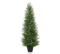 Kazeila 90cm Artificial Plants Outdoor Artificial Cypress Tree,UV Resistant Rated Fake Conifers Trees for Home Garden Front Porch Decor(1Pack)