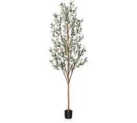 Kazeila Artificial Olive Tree 210cm Large Artificial Plant Indoor with Fruits Fake Silk Olive Plant in Pot for Home Decoration(1Pack)