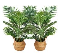 Kazeila Artificial Plants Indoor in Pot 90cm Tall Fake Plants Palm Tree Plastic Faux Tropical Plant for Home Living Room Decoration(2Pack)