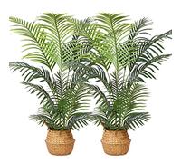 Kazeila Artificial Plants Large 120 cm Artificial Palm Tree Plants Fake Plants Plastic Artificial Palm Plant Decoration for Home Living Room Bedroom (Pack of 2)