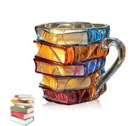 KazeRyu 11oz 3D Hand-Painted Book Coffee Mug - Stackable Novelty Cup for Hot/Cold Drinks, for Book Lovers(TypeA)