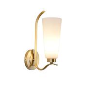 KazeRyu American-Style Copper Wall Light, Creative Glass Lampshade E27 Single-Headed, Embedded Ceiling Lantern(A)