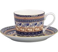 KazeRyu Classic Retro British Afternoon Tea Set | Bone China Coffee Cup & Saucer | Light Luxury 100ml Tea Set for Collectors