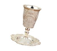 KazeRyu Coffee Mug Cocktail Cup with Saucer: Decorative Teacup Goblet for Jewish Passover, Shabbat & Holidays
