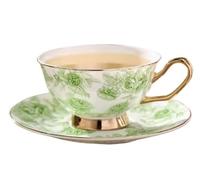 KazeRyu Handmade Ceramic Coffee Mug & Saucer Set - Blue Roses Pottery - 200ml for Coffee, Tea & Oat Milk(2)