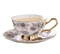 KazeRyu Handmade Ceramic Coffee Mug & Saucer Set - Blue Roses Pottery - 200ml for Coffee, Tea & Oat Milk(4)