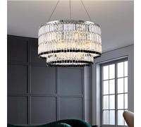 kazeRyu Modern Living Room K9 Crystal Chandelier - Luxury Villa Designer Transparent Lamp, Dia80x H37cm, Cold White(Dia60x H37cm,Cold White)