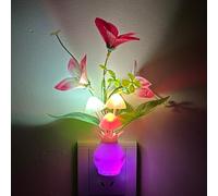 Kazgroth Mushroom Night Light, 7 Color Changing LED, Auto On/Off, Energy Efficient, Plastic & Silicone, Pink, 8 Inches, Bedroom, Kitchen, Living Room