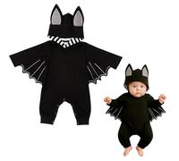 KAZGVN Baby Halloween Costume, Funny Bat Hoodie Outfits Set with Ear Hat, Halloween Baby Costumes with Soft Fabric, Newborn Halloween Costumes 0-12 months for Parties and Photo Shoots (60cm)
