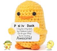 KAZGVN Crochet Animals, Cute Duck Plush, Emotional Support Gift, Emotional Support Plush Doll With Card, Cute Potato Birthday Gifts Friends Party Decoration Good Luck Duck (Yellow)