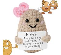 KAZGVN Funny Cute Potato Plush Doll With Card, Emotional Support Potato, Perfect for New Year, Birthday, Friends, Party Decoration, Good Luck Gifts