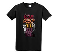 KAZHILAN Love Peace and Soul Train Dope Hippie White Cotton Printed O-Neck 100% Cotton Short Sleeve Unisex T-Shirt L