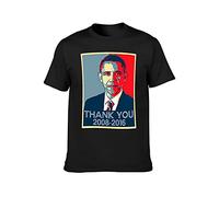 KAZHILAN Thank You President Obama United States America Unisex 100% Cotton Short-Sleeve T-Shirts Black L