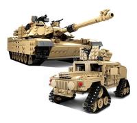 Kazi 10000 Century Military M1 A2 Tank Cannon Deformation Car Diy Tank Building Blocks Toys Chil