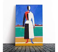 Kazimir Malevich The Rake Canvas Print | Gallery Wrapped 30mm Frame Wall Art | 24x16 inches | Ready to Hang | Modern Picture | Living Room Bedroom Lounge Office