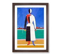 Kazimir Malevich The Rake Framed Print | A2 Walnut Framed Wall Art | Ready to Hang | Modern Nature Picture | Living Room Bedroom Lounge Office
