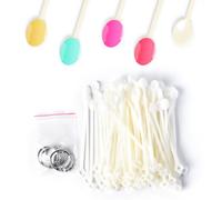 KAZIPOP 150PCS Nail Swatch Sticks with Metal Split Ring Spoon Shaped Display Nail Practice Sticks Nail Sample Swatches for Nail Art Polish Practice Nail Color Display