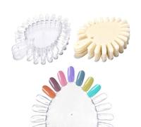 KAZIPOP 20Pcs Nail Swatches Wheels Heart - Shaped Nail Display Color Sample Swatch Wheel Nail Art Color Tester Wheels with 21 Tip for DIY & Salon Nail Polish Color Show