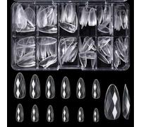 KAZIPOP 3D Diamond Acrylic Nail Tips 120PCS Press on Nails 7 Styles 12 Sizes Long Lasting Full Cover False Nails for Salon Home DIY Manicure Nail Art Extensions (03)
