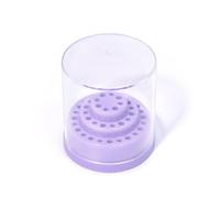 KAZIPOP 48 Slots Nail Drill Bit Organizer with Cover 5 Color Options Clear Manicure Tool Display Stand for Nail Art Salon & Home Storage Portable Nail Drill Bits Case Holder (Purple)