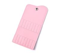 KAZIPOP Compact Foldable Nail Drill Bit Organizer with 16-Slot Storage, Durable PVC Travel Case for Manicure Tools Ideal for Home or On-the-Go Use (Pink)