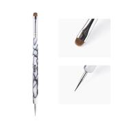 KAZIPOP French Dual-End Nail Brush Kolinsky Sable Professional Gel Acrylic Nail Art Tool for Nail Extensions Dotting Tool 3D Nail Art Manicure Pedicure and Salon at Home (2#)