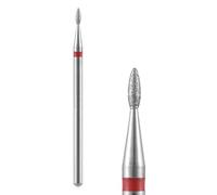 KAZIPOP Mini Flame Shape Diamond Cuticle Cleaning Nail Drill Bit Hard Alloy Gel Polish Remove Tool Two-way Drill Rotation ISO Standard Diameter Suitable for Most Drill Machine (F)