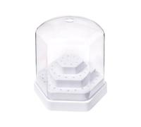 KAZIPOP Nail Drill Bits Holder 48Holes Nail Organizer Box for Nail Drill Bits Display Nail Drill Bit Holder Storage Box Large Space Container Case for Drill Bits (White)