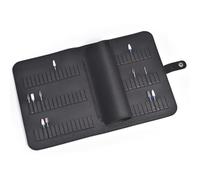 KAZIPOP Nail Drill Bits Holder Portable PU Leather Nail Drill Bit Storage Bag 84 Holes Nail Bits Displayer Organizer Large Space Snake Print Nail Drill Bit Organizer (Drill Bits Not Included) (Black)