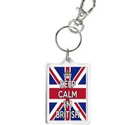 KazKeyz by KazMugz KEEP CALM Keyring. Keep Calm I'm British Union Jack Flag Keyring.