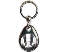 KAZMUGZ BADGER KEYRING. Heavy quality metal gift keyring. Double sided keychain. British Wildlife gift.