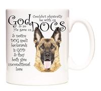 KAZMUGZ BLACK and TAN GERMAN SHEPHERD MUG, Lovely ALSATIAN GIFT,God Gave Us Dogs... Can Be Personalised