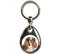 KAZMUGZ CAVALIER KING CHARLES SPANIEL Blenheim Dog KEYRING. Heavy quality metal gift keyring. Double sided keychain. Puppy Dog Pet gift.