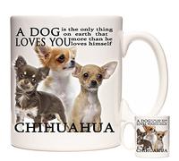 KAZMUGZ Chihuahua Mug. Tea, Coffee or hot Chocolate Mug. Dog Gift. 3 Cute pups on a Mug, Matching Coaster Available. Dishwasher and Microwave Safe.