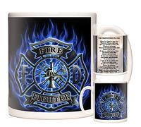 KAZMUGZ FIREFIGHTER'S PRAYER MUG, 11oz Ceramic Coffee mug for people who have chosen The Fire Service for their career. Gift for Firemen and firewomen,
