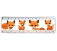 KAZMUGZ FOX DESIGN Design gift ruler. 15cm / 6 inch ruler. Back To School Gift Ruler. British Wildlife Decorated Measuring Tool. End of School Year Teacher Gift