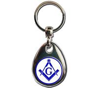 KAZMUGZ FREEMASONS EMBLEM LOGO KEYRING. Heavy quality metal gift keyring. Double sided keychain. Masonic Masons Gift