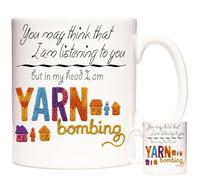 KAZMUGZ Funny Yarn Bombing Mug - 11 oz Ceramic Coffee Cup for Knitters & Crocheters - Tea, Coffee, Hot Chocolate - Gift for Crafters - Comes in White Gift Box