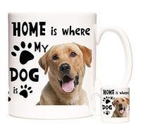 KAZMUGZ Golden Labrador Ceramic Mug, Home is Where My Dog is. Gift for Labrador Owners