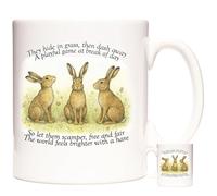 KAZMUGZ Hare Mug - 11oz Ceramic Mug with Whimsical Hare Illustration and Poem, Gift-Boxed for Nature Lovers