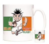 KAZMUGZ Irish Rugby Mug. Ireland Passionate About Rugby. 11oz Ceramic Mug for Fans of World Cup Rugby