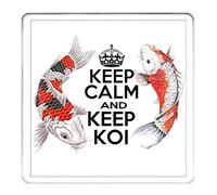 KAZMUGZ KOI CARP COASTER, Keep Calm and Keep Koi, Gift for Birthdays, Easter, Christmas or any other celebration. Can Be Personalised.Matching Gifts Available.