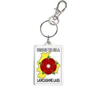 KAZMUGZ LANCASHIRE KEYRING, Proud To Be A Lancashire Lass, Novelty Lancashire Keyring, Can be personalised, Lancashire gift