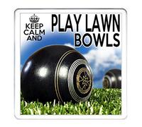 KAZMUGZ Lawn Bowls Gift Coaster. Keep Calm and Play Lawn Bowls. Matching Mug Available.