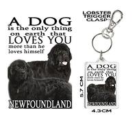 KAZMUGZ NEWFOUNDLAND KEYRING, A Dog Loves You.Exclusive KazKeyz Design. Affordable Birthday, Christmas, Mother's Day or other celebration Gift. Can Be Personalised.