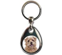 KAZMUGZ NORFOLK TERRIER KEYRING. Heavy quality metal gift keyring. Double sided keychain. Puppy Dog Pet gift.