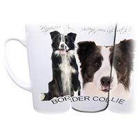 KAZMUGZ One BORDER COLLIE Happiness Is, Tall Latte Ceramic Mug. Impressive 17oz size coffee tea or hot chocolate latte mug. HAND WASH ONLY
