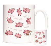 KAZMUGZ Pig Mug.Oink Oink Here, Piggy Picture on 11oz Coffee Mug/Tea Cup. Gift for Pig Keepers and Farmers